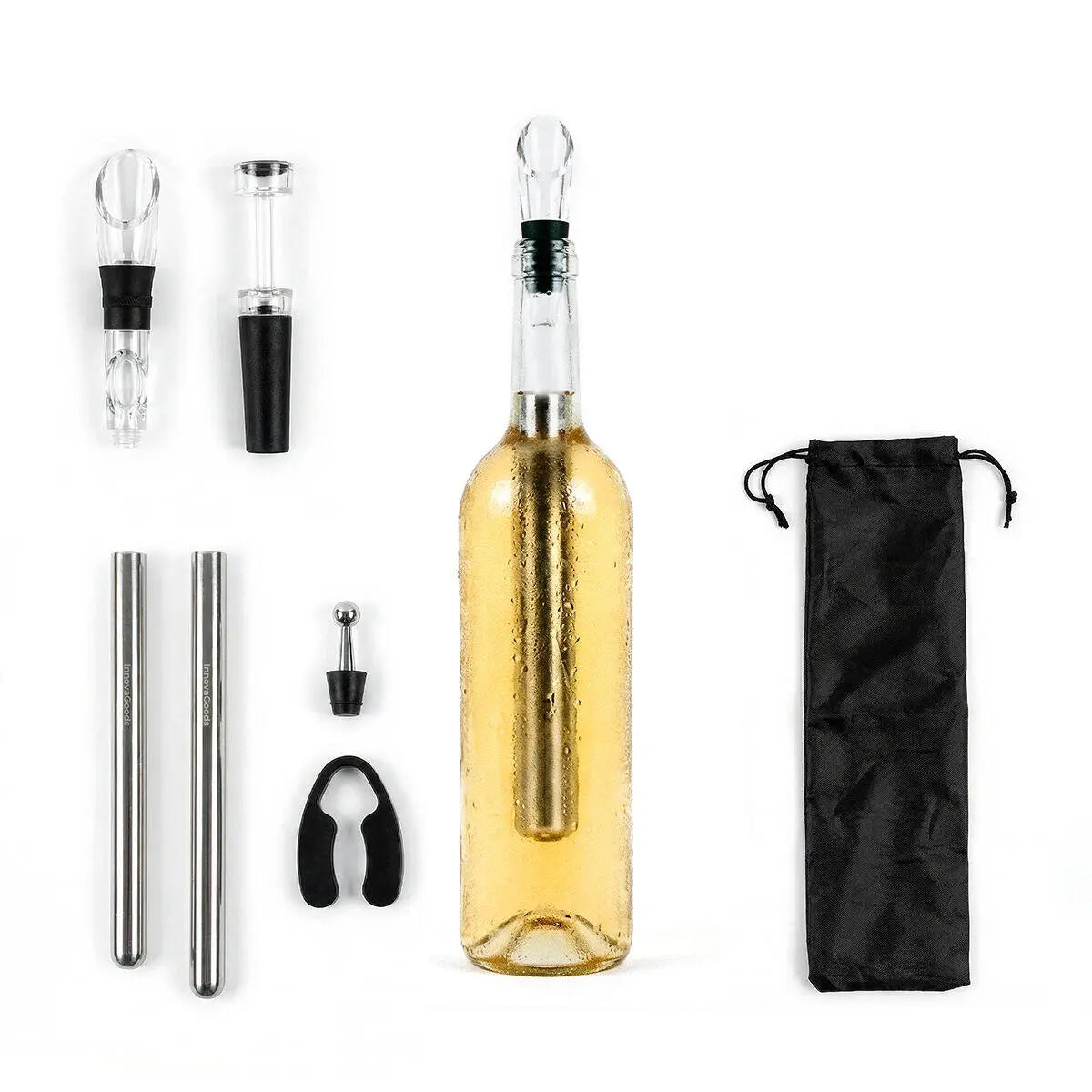 Set de Accesorios para Vino 7 Piezas — Enfriar, Airear y Conservar como un Sommelier