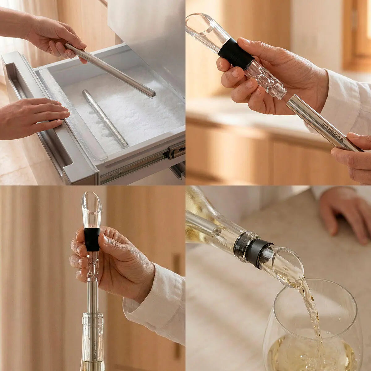 Set de Accesorios para Vino 7 Piezas — Enfriar, Airear y Conservar como un Sommelier